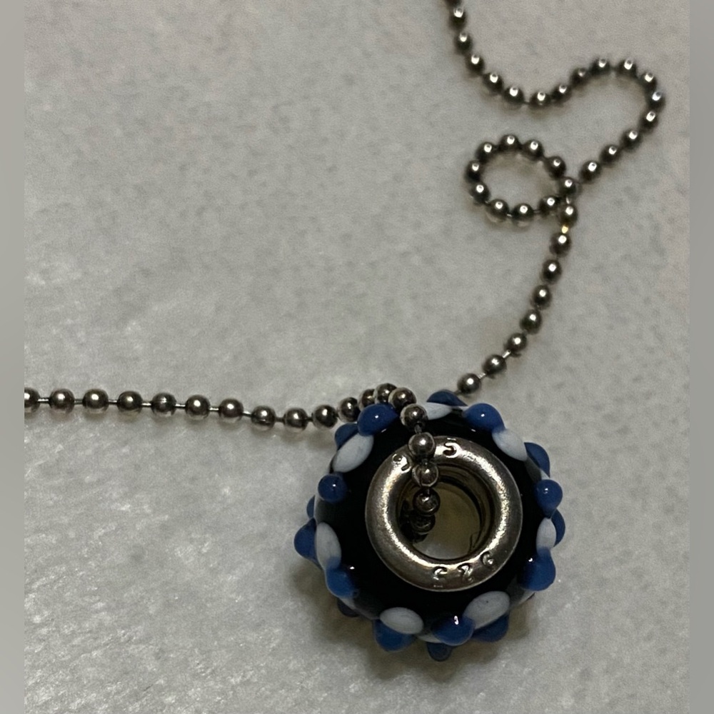 Elegant Blue and Silver Pendant Necklace 925